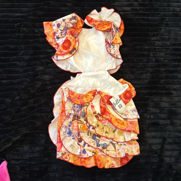 Open Back Ruffle Colorful Mini Dress - Picture 4 of 5